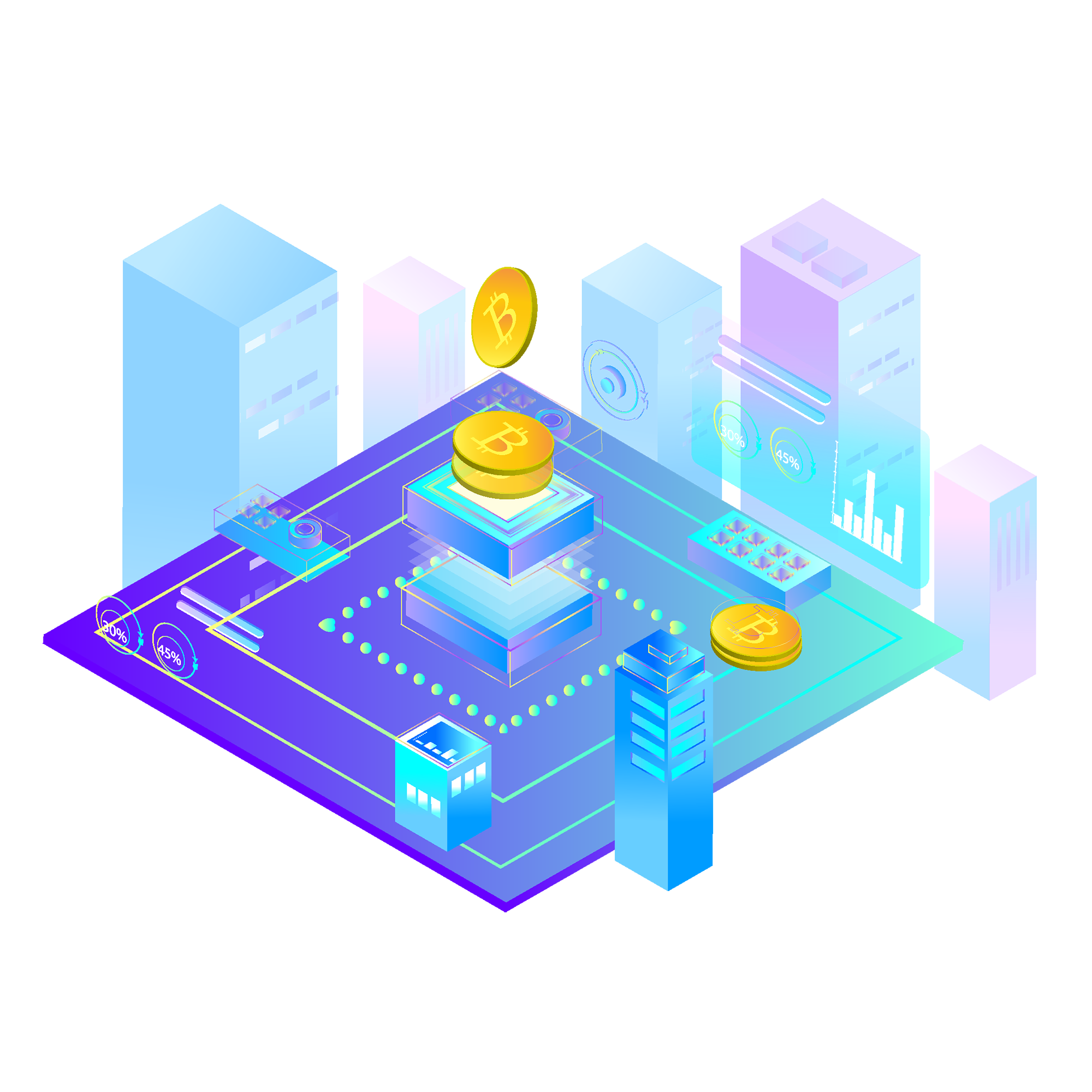 Bitcoin Mining Illustration